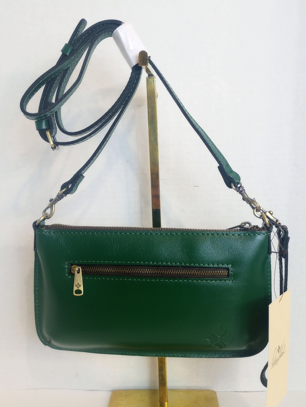 NWT Patricia Nash Rose Tooled Leather Laurina Crossbody Bag, Soft Green - Picture 3 of 12